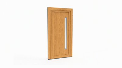 Porte d'entrée bois modèle 029 sur mesure — dessin du modèle, chêne verni