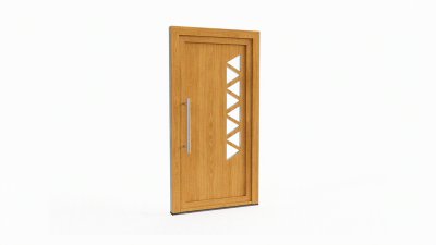 Porte d'entrée bois modèle 030 sur mesure — dessin du modèle, chêne verni