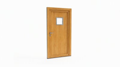 Porte d'entrée bois modèle 037 sur mesure — dessin du modèle, chêne verni