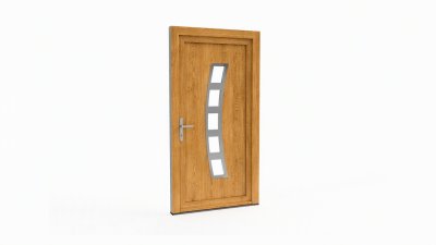 Porte d'entrée bois modèle 042 sur mesure — dessin du modèle, chêne verni