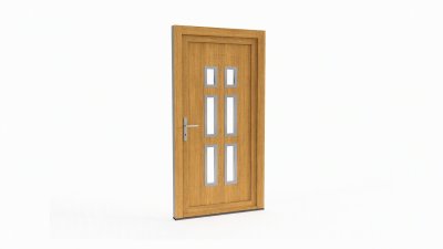 Porte d'entrée bois modèle 046 sur mesure — dessin du modèle, chêne verni