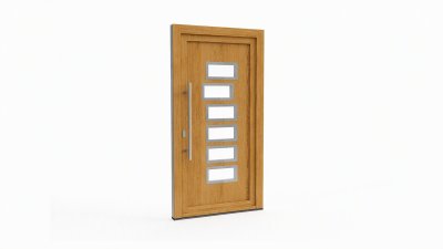 Porte d'entrée bois modèle 049 sur mesure — dessin du modèle, chêne verni