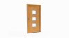 Porte d'entrée bois modèle 051 sur mesure — dessin du modèle, chêne verni