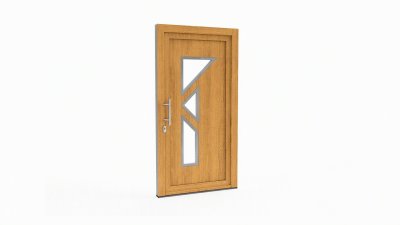 Porte d'entrée bois modèle 053 sur mesure — dessin du modèle, chêne verni