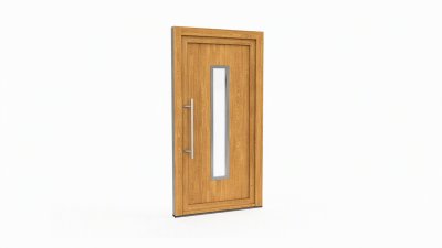 Porte d'entrée bois modèle 054 sur mesure — dessin du modèle, chêne verni