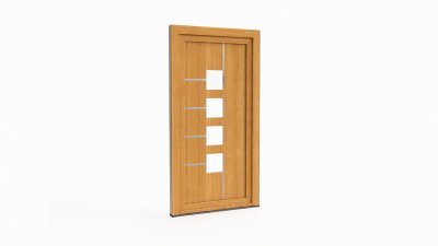 Porte d'entrée bois modèle 063 sur mesure — dessin du modèle, chêne verni