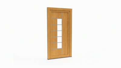 Porte d'entrée bois modèle 064 sur mesure — dessin du modèle, chêne verni