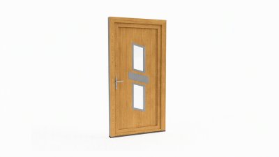 Porte d'entrée bois modèle 068 sur mesure — dessin du modèle, chêne verni
