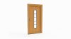 Porte d'entrée bois modèle 069 sur mesure — dessin du modèle, chêne verni