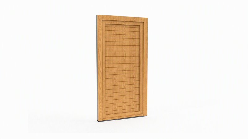 Porte d'entrée bois modèle 072 sur mesure — dessin du modèle, chêne verni