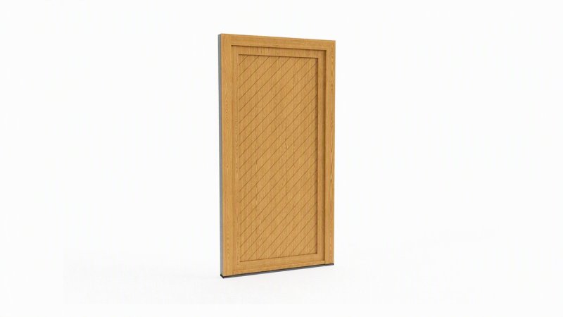 Porte d'entrée bois modèle 075 sur mesure — dessin du modèle, chêne verni