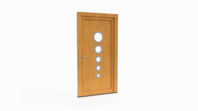 Porte d'entrée bois modèle 078 sur mesure — dessin du modèle, chêne verni