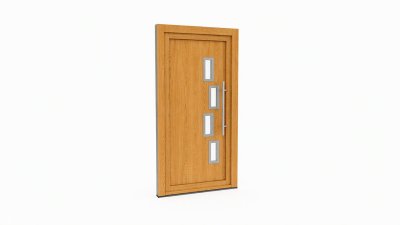 Porte d'entrée bois modèle 079 sur mesure — dessin du modèle, chêne verni