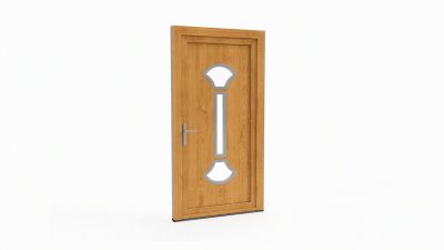 Porte d'entrée bois modèle 081 sur mesure — dessin du modèle, chêne verni