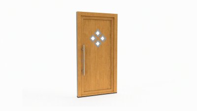 Porte d'entrée bois modèle 082 sur mesure — dessin du modèle, chêne verni