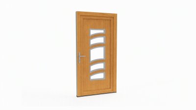Porte d'entrée bois modèle 083 sur mesure — dessin du modèle, chêne verni