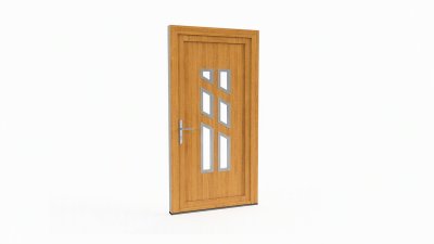 Porte d'entrée bois modèle 088 sur mesure — dessin du modèle, chêne verni