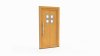 Porte d'entrée bois modèle 090 sur mesure — dessin du modèle, chêne verni