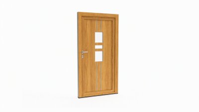 Porte d'entrée bois modèle 093 sur mesure — dessin du modèle, chêne verni
