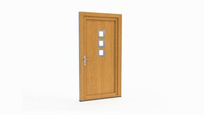 Porte d'entrée bois modèle 094 sur mesure — dessin du modèle, chêne verni