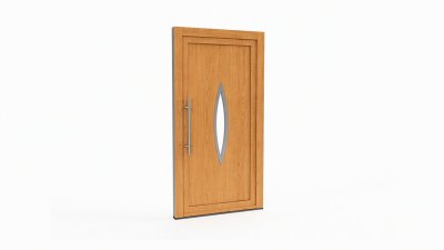 Porte d'entrée bois modèle 098 sur mesure — dessin du modèle, chêne verni