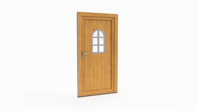 Porte d'entrée bois modèle 101 sur mesure — dessin du modèle, chêne verni