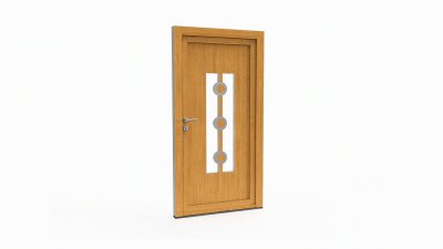 Porte d'entrée bois modèle 103 sur mesure — dessin du modèle, chêne verni
