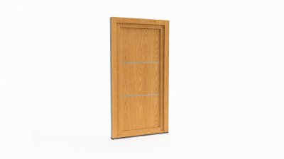 Porte d'entrée bois modèle 107 sur mesure — dessin du modèle, chêne verni