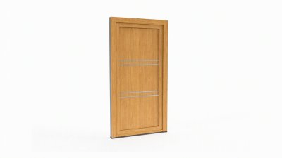 Porte d'entrée bois modèle 108 sur mesure — dessin du modèle, chêne verni