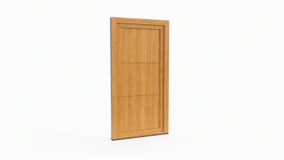 Porte d'entrée bois modèle 109 sur mesure — dessin du modèle, chêne verni