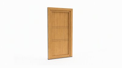 Porte d'entrée bois modèle 110 sur mesure — dessin du modèle, chêne verni