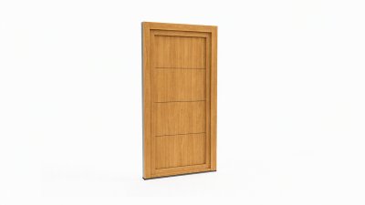 Porte d'entrée bois modèle 111 sur mesure — dessin du modèle, chêne verni