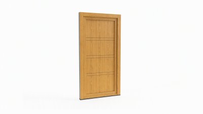 Porte d'entrée bois modèle 112 sur mesure — dessin du modèle, chêne verni