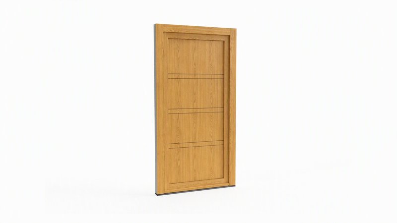 Porte d'entrée bois modèle 112 sur mesure — dessin du modèle, chêne verni