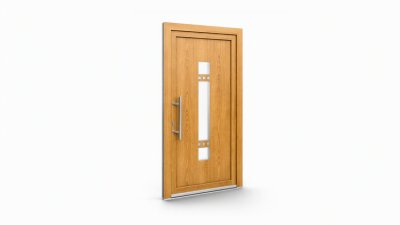 Porte d'entrée bois modèle 115 sur mesure — dessin du modèle, chêne verni