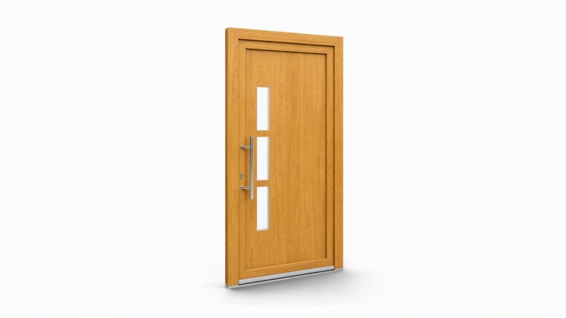 Porte d'entrée bois modèle 118 sur mesure — dessin du modèle, chêne verni