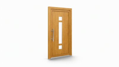 Porte d'entrée bois modèle 121 sur mesure — dessin du modèle, chêne verni