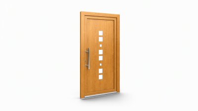 Porte d'entrée bois modèle 123 sur mesure — dessin du modèle, chêne verni