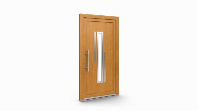 Porte d'entrée bois modèle 130 sur mesure — dessin du modèle, chêne verni