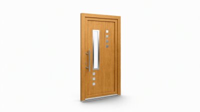 Porte d'entrée bois modèle 133 sur mesure — dessin du modèle, chêne verni