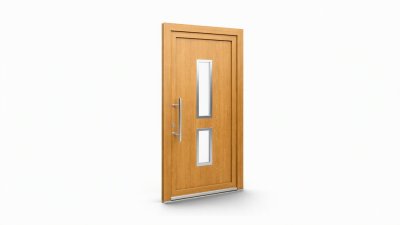 Porte d'entrée bois modèle 136 sur mesure — dessin du modèle, chêne verni
