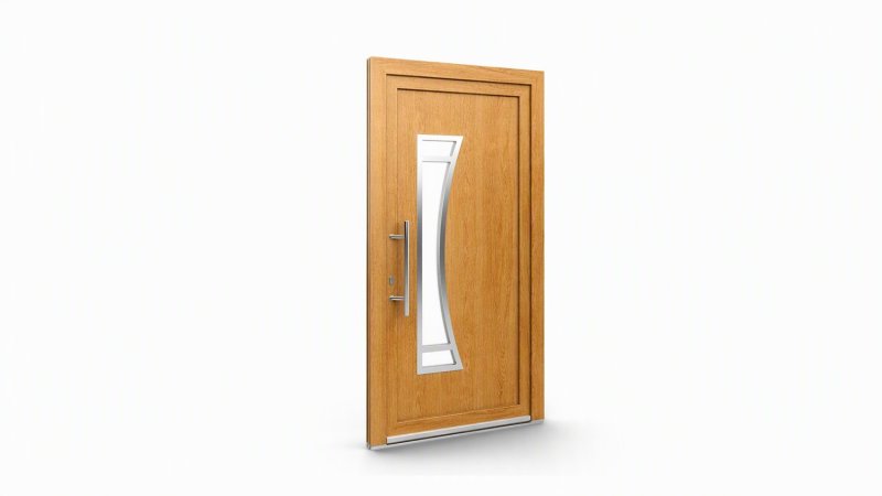Porte d'entrée bois modèle 138 sur mesure — dessin du modèle, chêne verni