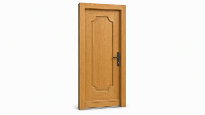 Porte d'entrée bois modèle M10 sur mesure — dessin du modèle, chêne verni