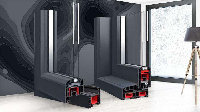 Ideal 4000 et Smart Slide sur le profilé entièrement anthracite